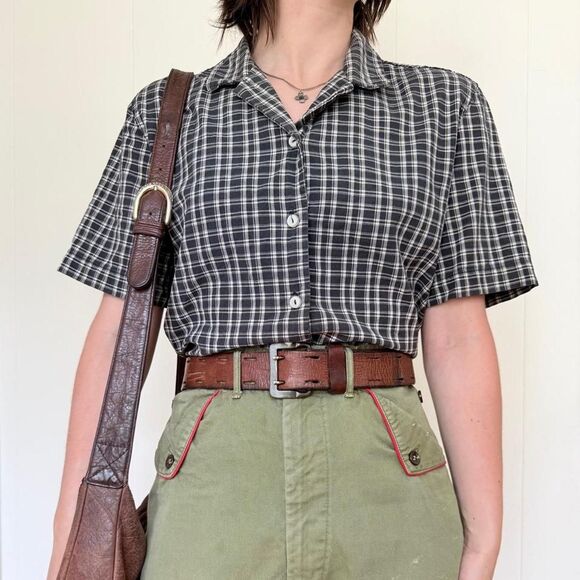 Source Unknown Tops - Unbranded Women's Navy and White Blouse